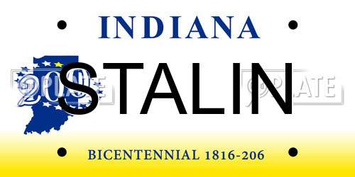 STALIN Indiana License Plate