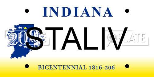 STALIV Indiana License Plate