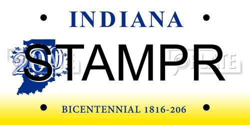 STAMPR Indiana License Plate
