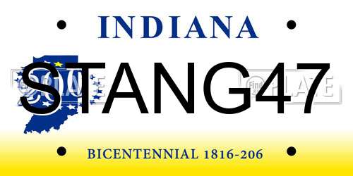 STANG47 Indiana License Plate