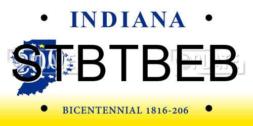 STBTBEB Indiana License Plate