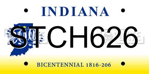 STCH626 Indiana License Plate