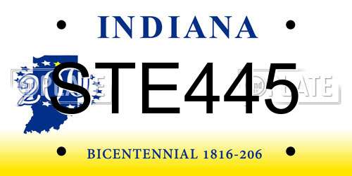 STE445 Indiana License Plate