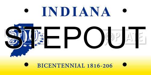 STEPOUT Indiana License Plate
