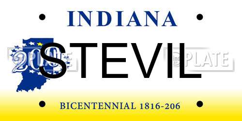 STEVIL Indiana License Plate