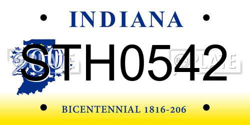 STH0542 Indiana License Plate