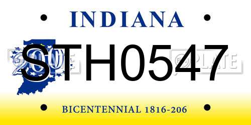 STH0547 Indiana License Plate