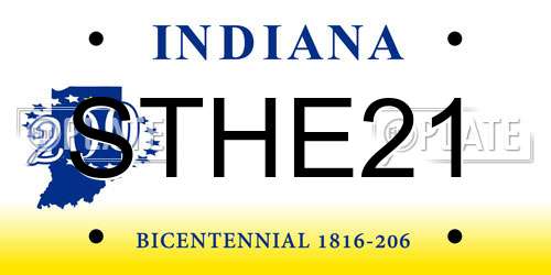 STHE21 Indiana License Plate