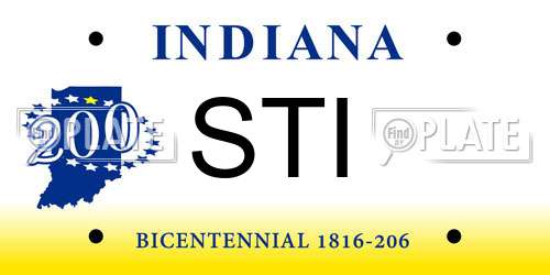 STI Indiana License Plate