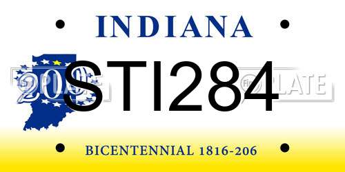 STI284 Indiana License Plate