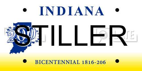 STILLER Indiana License Plate