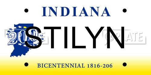 STILYN Indiana License Plate
