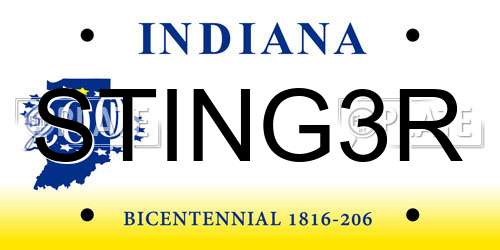 STING3R Indiana License Plate