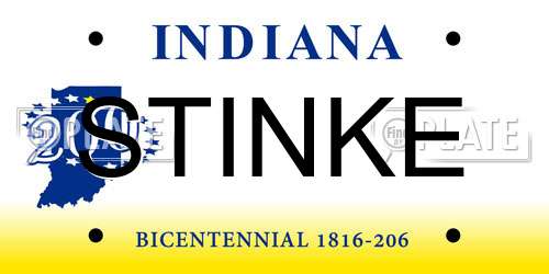 STINKE Indiana License Plate