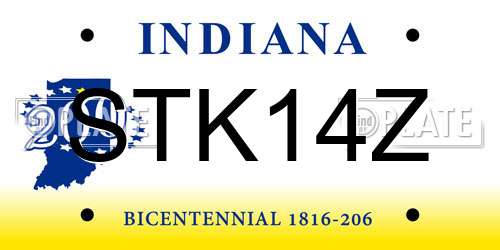 STK14Z Indiana License Plate