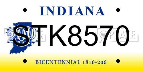 STK8570 Indiana License Plate