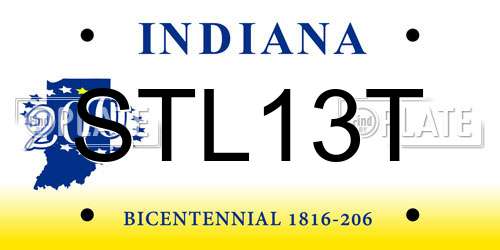 STL13T Indiana License Plate