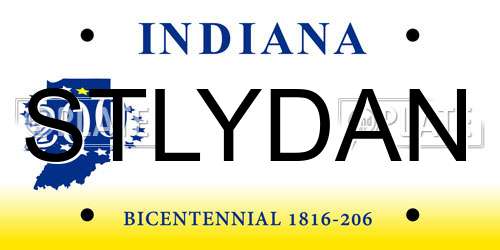 STLYDAN Indiana License Plate
