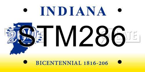 STM286 Indiana License Plate