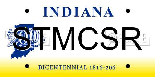STMCSR Indiana License Plate