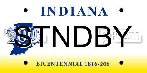STNDBY Indiana License Plate