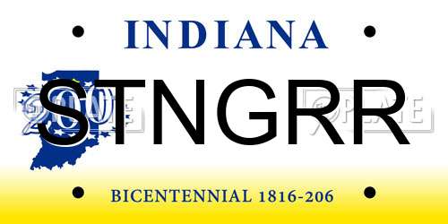 STNGRR Indiana License Plate