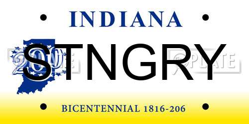 STNGRY Indiana License Plate