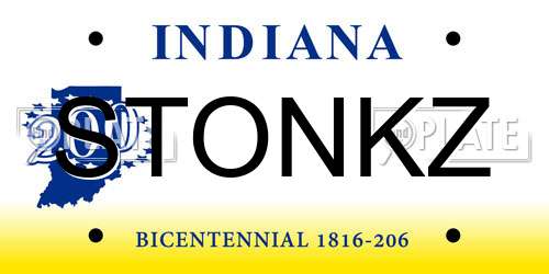 STONKZ Indiana License Plate