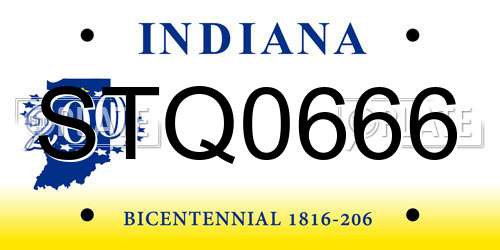 STQ0666 Indiana License Plate