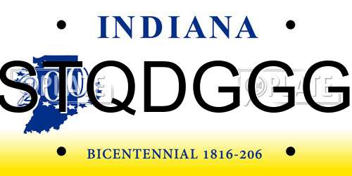 STQDGGG Indiana License Plate