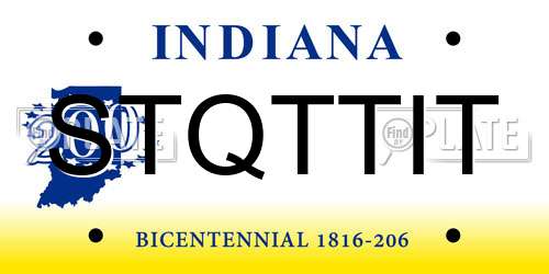 STQTTIT Indiana License Plate