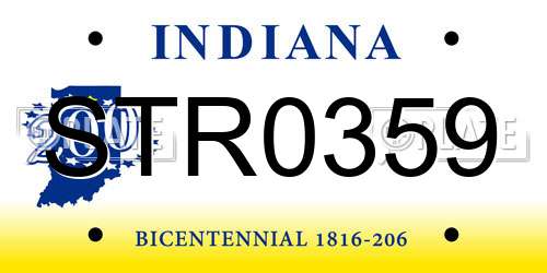 STR0359 Indiana License Plate