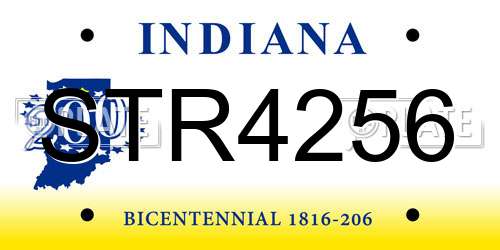 STR4256 Indiana License Plate