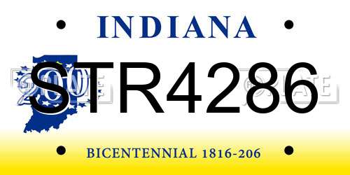 STR4286 Indiana License Plate
