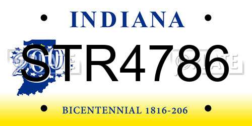STR4786 Indiana License Plate
