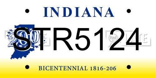 STR5124 Indiana License Plate