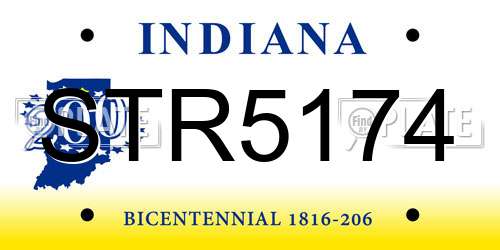STR5174 Indiana License Plate