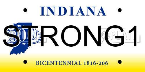 STRONG1 Indiana License Plate