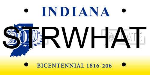 STRWHAT Indiana License Plate