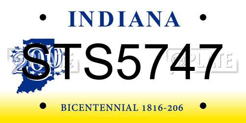 STS5747 Indiana License Plate