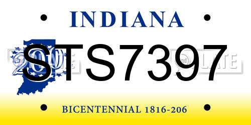 STS7397 Indiana License Plate