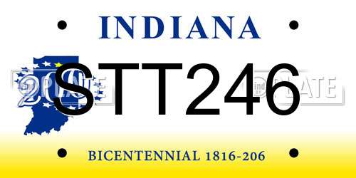STT246 Indiana License Plate