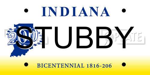 STUBBY Indiana License Plate