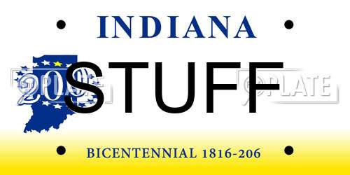 STUFF Indiana License Plate