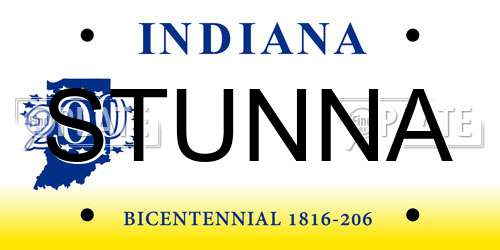 STUNNA Indiana License Plate