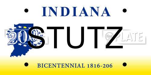 STUTZ Indiana License Plate