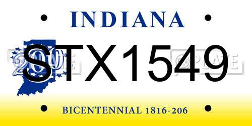 STX1549 Indiana License Plate