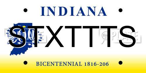 STXTTTS Indiana License Plate