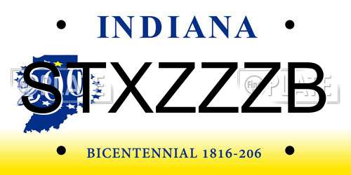 STXZZZB Indiana License Plate