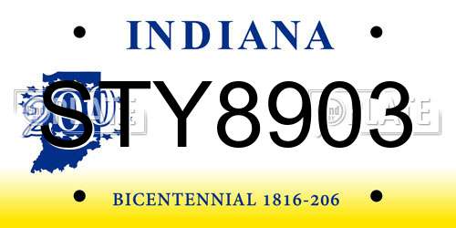STY8903 Indiana License Plate